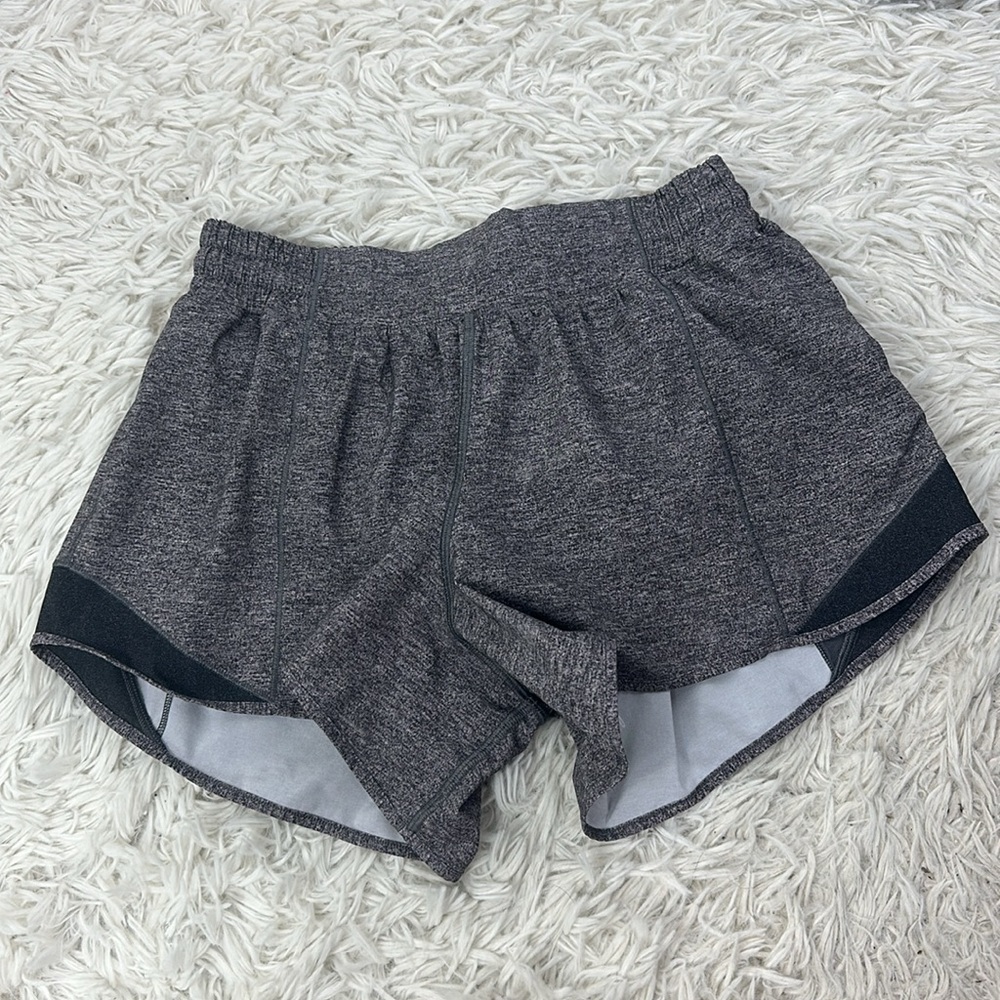 Lululemon Hotty Hot Short II *Long 4" Heather Lux Multi Black / Heathered